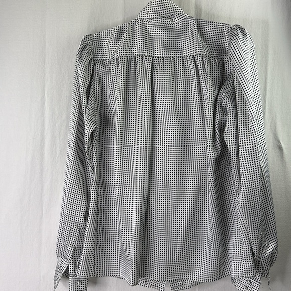 Vintage Regina Porter Elegant Black and White Blouse with Bow Women's Top - Picture 2 of 13